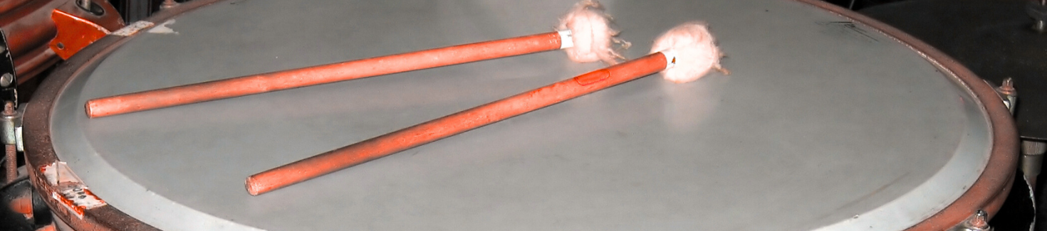 A big copper kettle drum