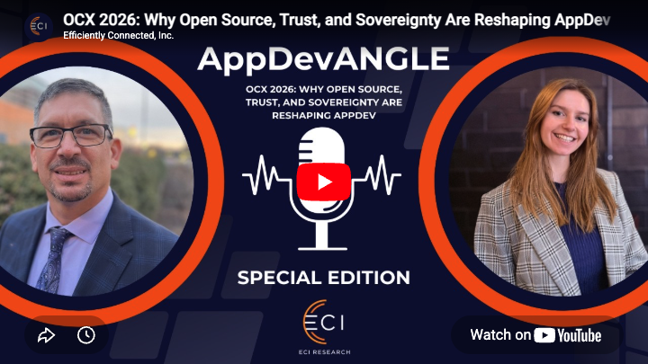 Banner for the podacst AppDevAngle containing a picture of a man and a woman