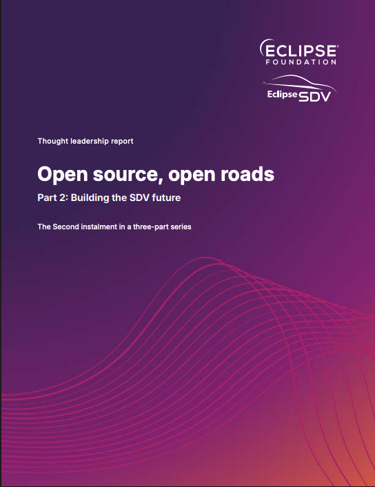 Title page of the SDV thought leadership report "Open source, open roads", part 2