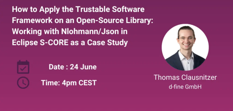 banner advertising a shifting gears webinar on the trustable software framework