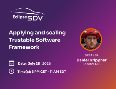 banner advertising a shifting gears webinar on the trustable software framework