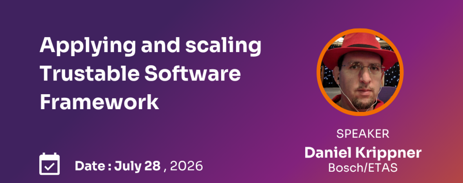 banner advertising a shifting gears webinar on the trustable software framework