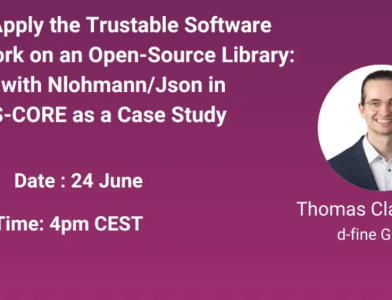 banner advertising a shifting gears webinar on the trustable software framework